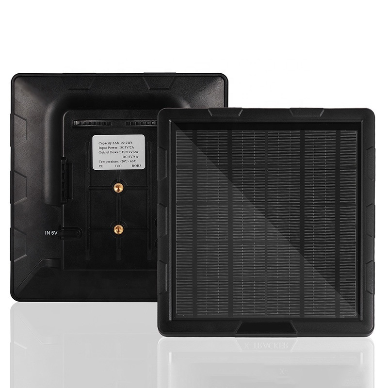 5W 6V 12V portable solar panel kit with built in battery 6000mah IP68 4G hunting camera Photo Traps solar charger for camping