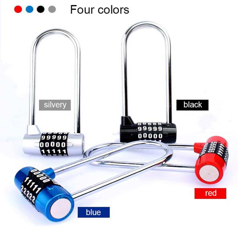 U Shape Lock Zinc Alloy Anti-Theft 5 Digit Combination Zipper Lock For Cabinet lock Door Luggage And Bags Locker