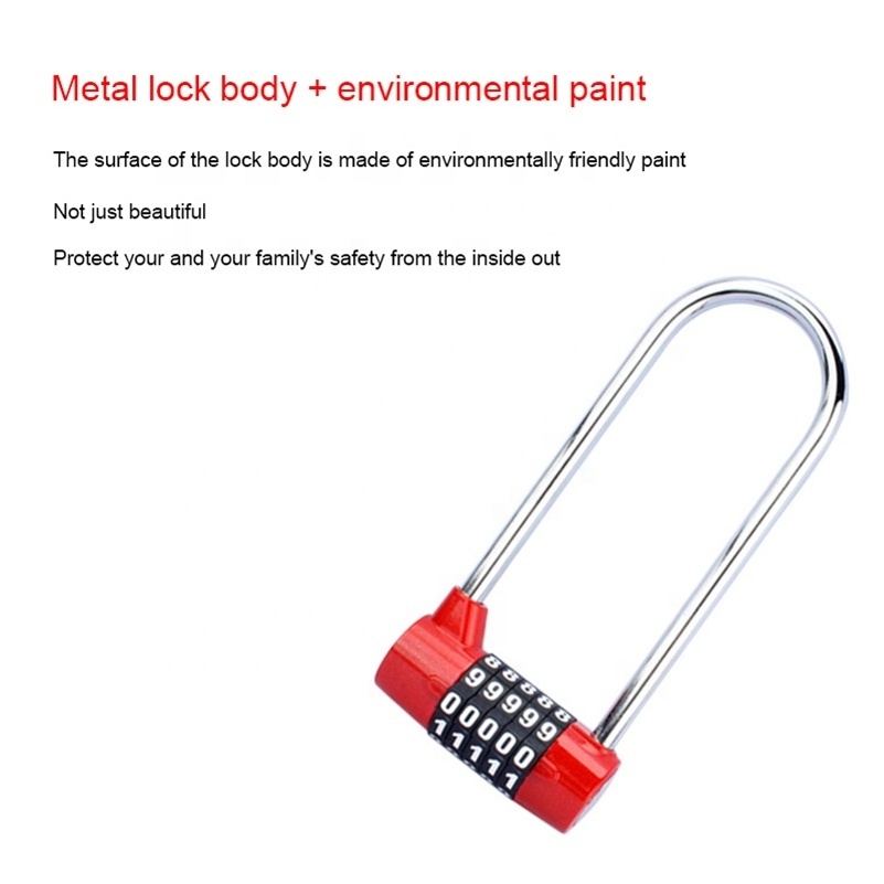 U Shape Lock Zinc Alloy Anti-Theft 5 Digit Combination Zipper Lock For Cabinet lock Door Luggage And Bags Locker