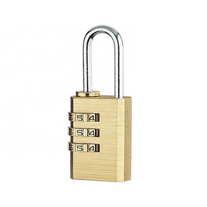 High quality competitive price mini solid security door lock brass padlock 3 digit pad lock copper combination lock