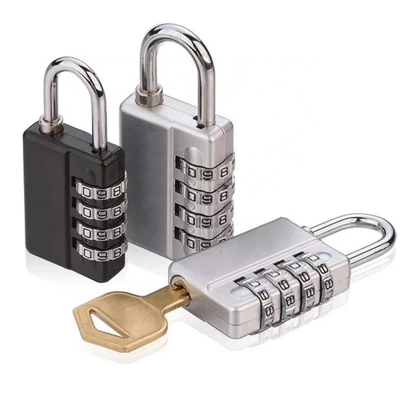 Door luggage safety gym 4 digit Combination Lock Zinc Alloy combination Padlock With Master Key