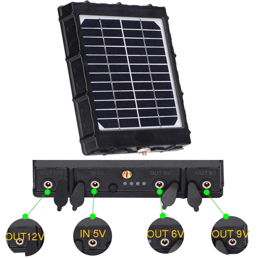 Portable 6V/9V/12V With 8000mAh Built-In Battery IP66 waterproof solar panel for outdoor hunting trail camera security camera