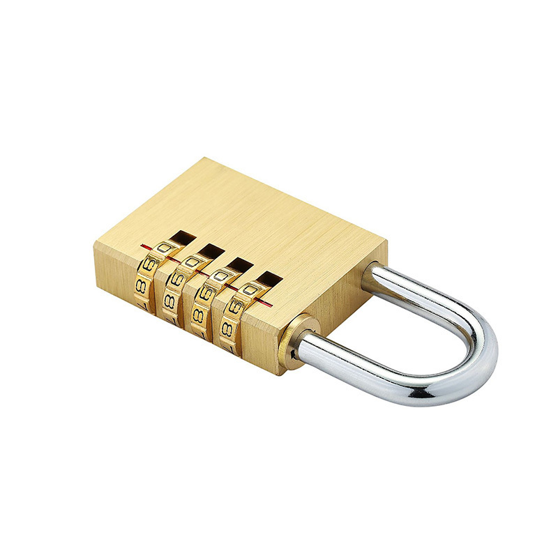 Hot selling competitive price small brass padlock steel shackle good quality brass lock padlock 4 digital combination lock