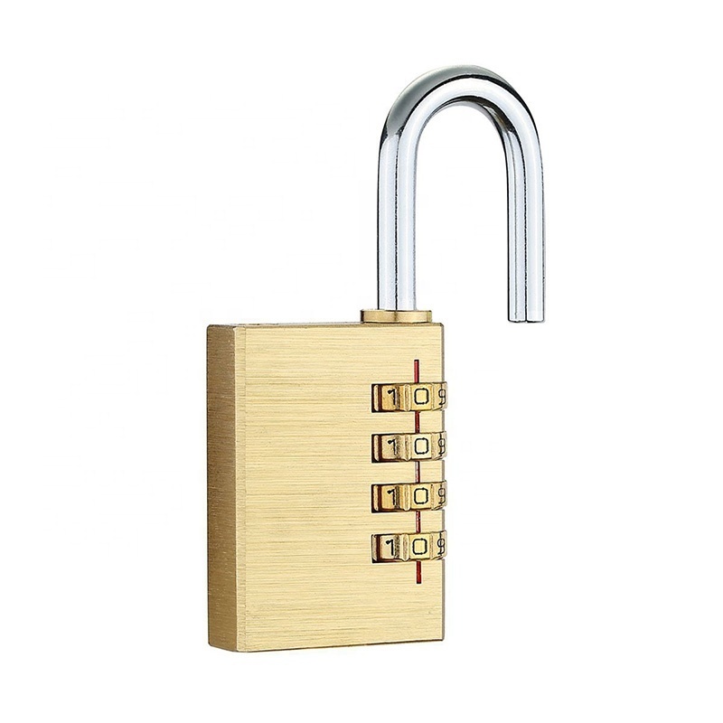 Hot selling competitive price small brass padlock steel shackle good quality brass lock padlock 4 digital combination lock