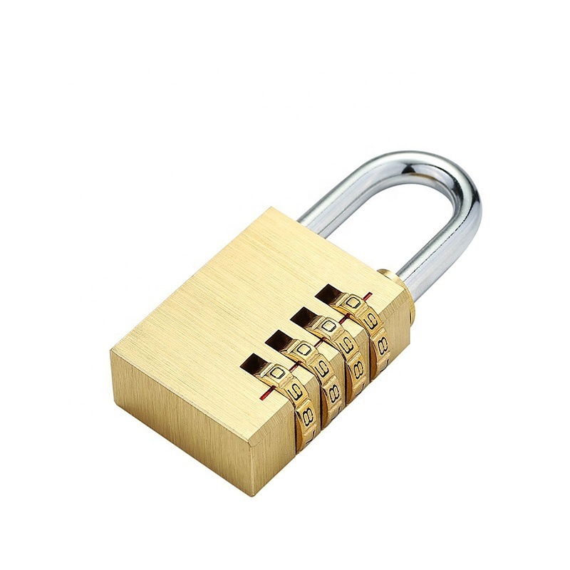 Hot selling competitive price small brass padlock steel shackle good quality brass lock padlock 4 digital combination lock