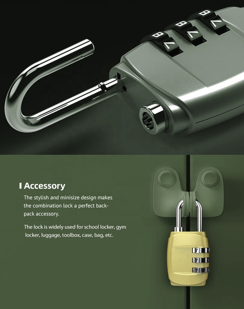 High Quality 3 Digit Cute small Combination Lock case for safe box Luggage Suitcase Locker Changeable Combination Padlock