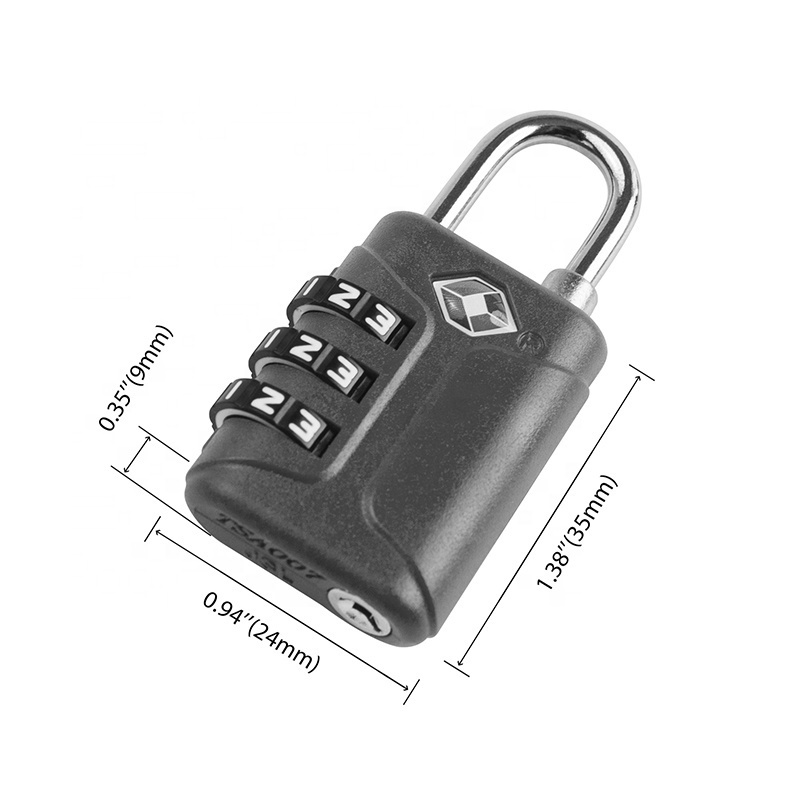 3 Digit TSA approved locks for luggage combination Padlock mini cheap tsa lock for briefcase backpack luggage school gym