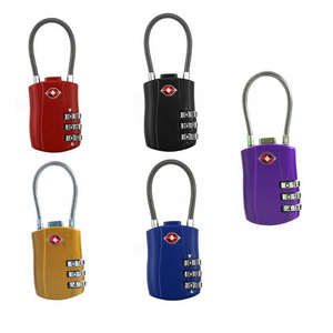 TSA Approved 3 digit cable padlock tsa lock for Travel Packaging Luggage Suitcase tsa barrel Locks for School Gym Baggage