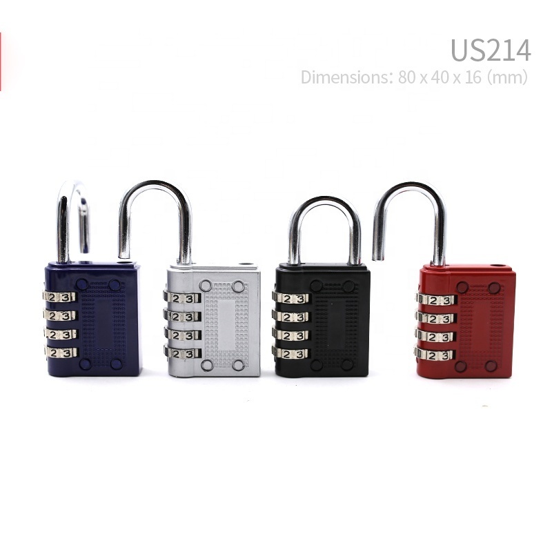 Black 4 Digit Combination padlocks big size travel Luggage Lock zinc alloy code Password gym lock