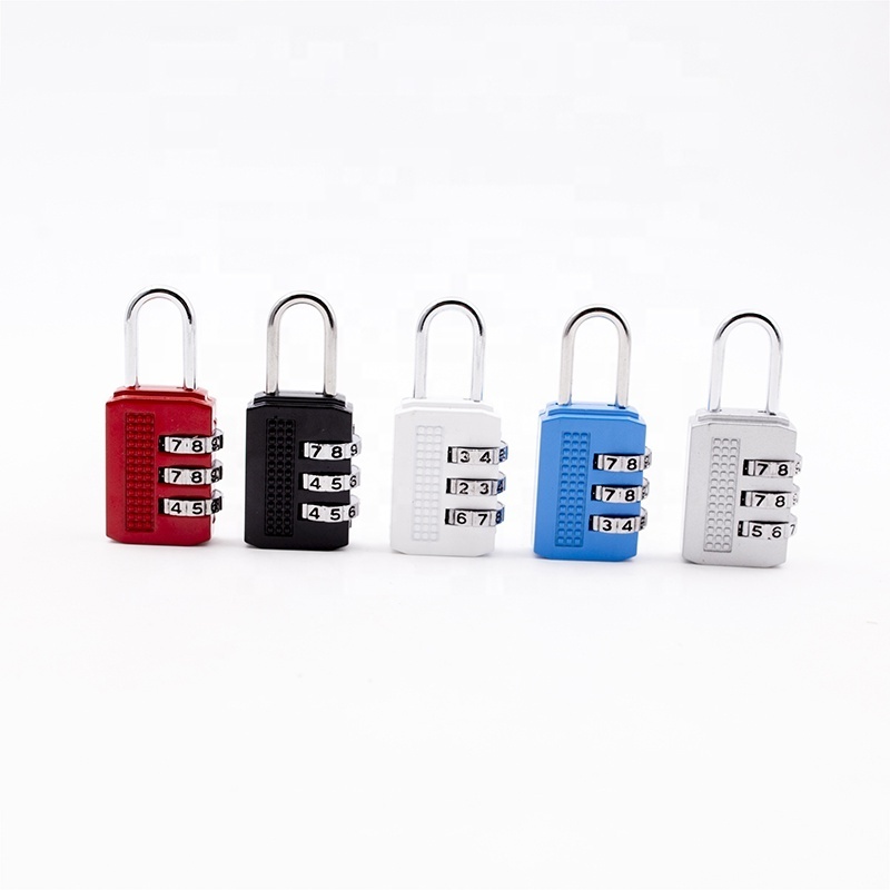 Promotion cheap small 3 digit luggage combination lock bag safety padlock zinc alloy cam lock safe pad lock China