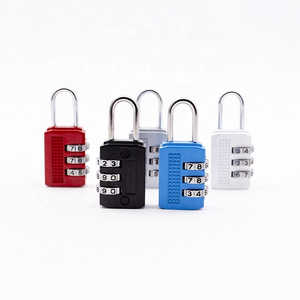 Promotion cheap small 3 digit luggage combination lock bag safety padlock zinc alloy cam lock safe pad lock China