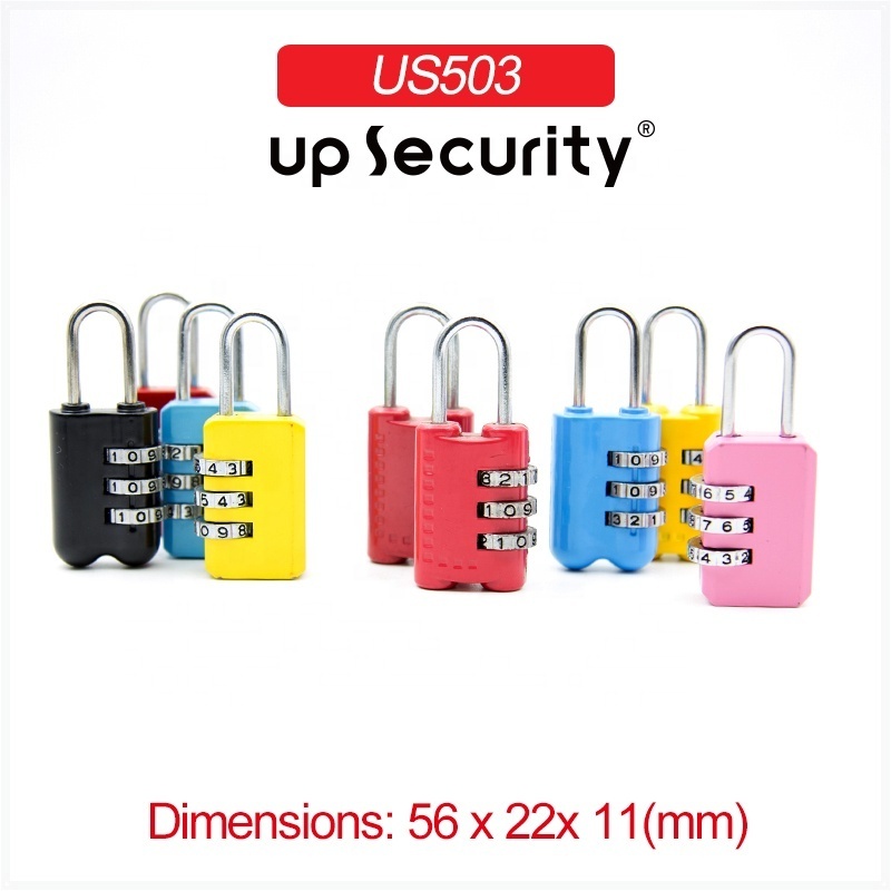 Fashionable gym combination locks for safe Zinc Alloy 3 digit Combination lock for suitcases