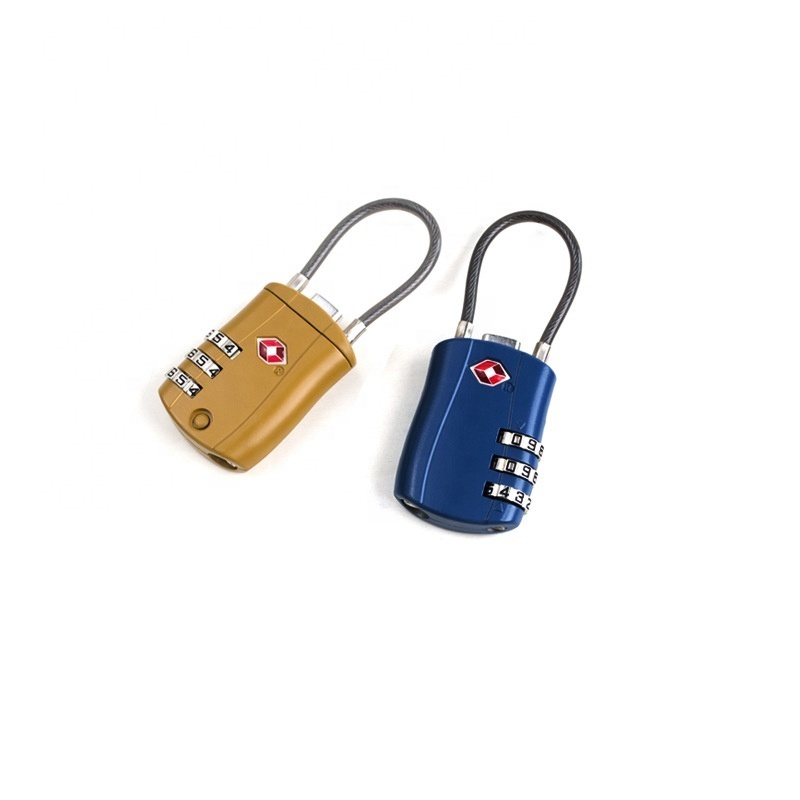 TSA Approved 3 digit cable padlock tsa lock for Travel Packaging Luggage Suitcase tsa barrel Locks for School Gym Baggage