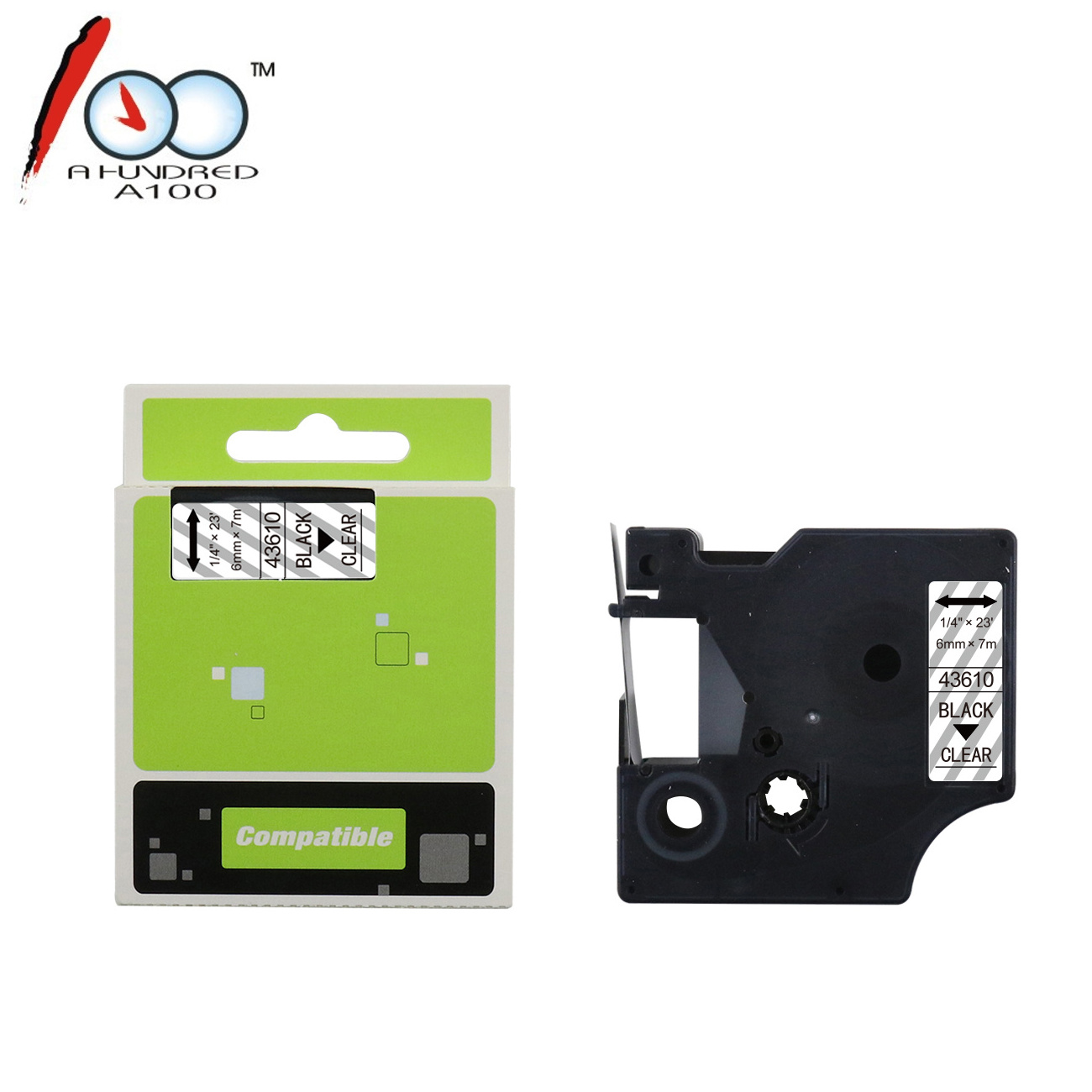 Compatible tape cartridge 43610 43611 43612 43613 43614 43615 43616 43620  6mm for DYMO D1 label printer