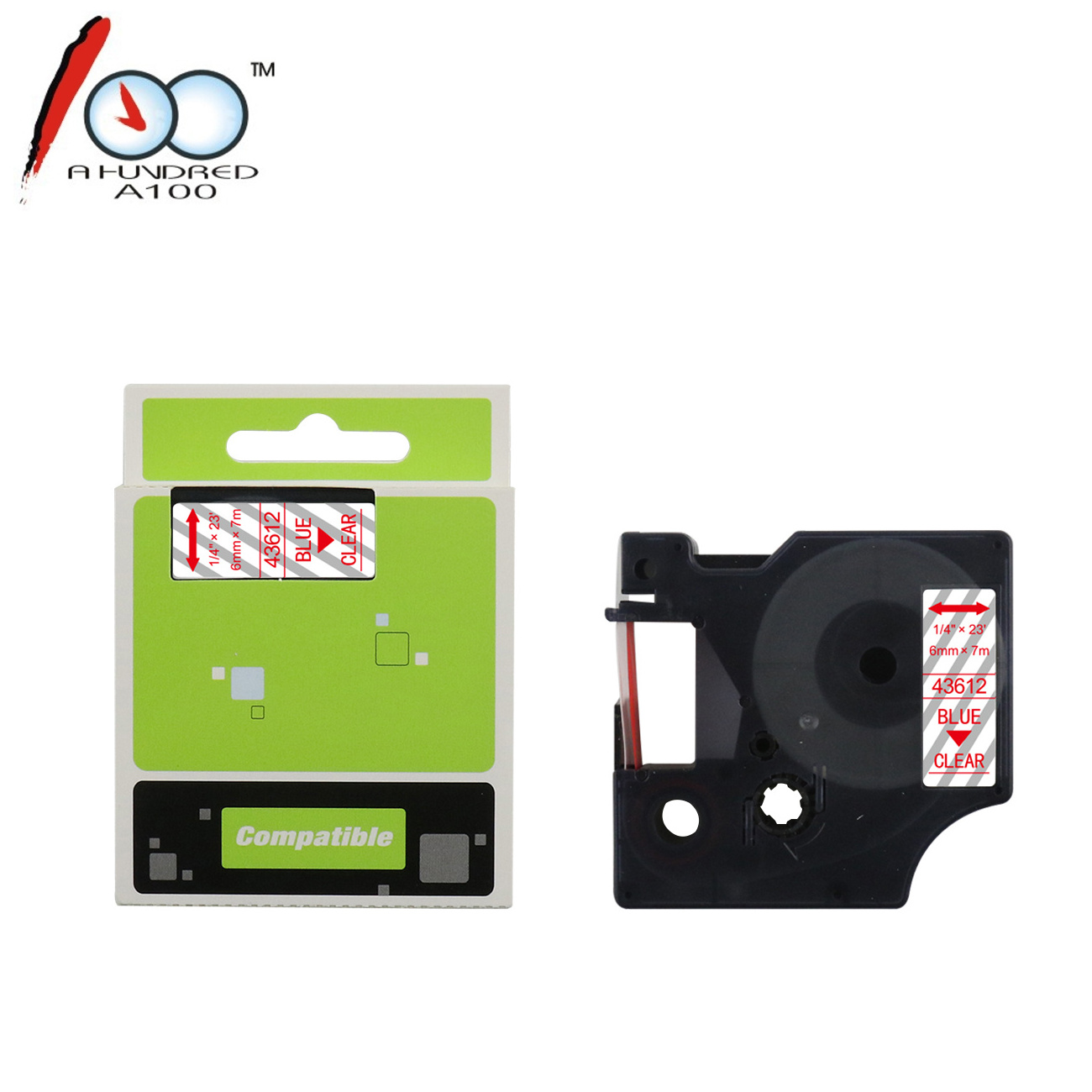 Compatible tape cartridge 43610 43611 43612 43613 43614 43615 43616 43620  6mm for DYMO D1 label printer