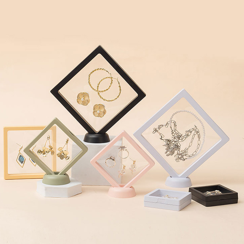 Anti-oxidation PE Film Jewelry Box Necklace Ring Earring Display Box Portable Transparent Storage Box