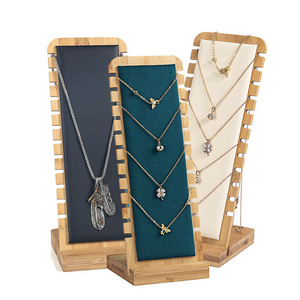 Jewelry Display Stand Storage Necklace Bracelet Display Stand Wood Necklaces Showcase Display Holder Board