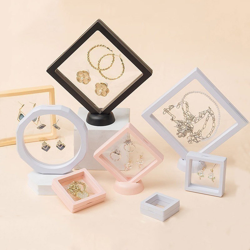 Anti-oxidation PE Film Jewelry Box Necklace Ring Earring Display Box Portable Transparent Storage Box