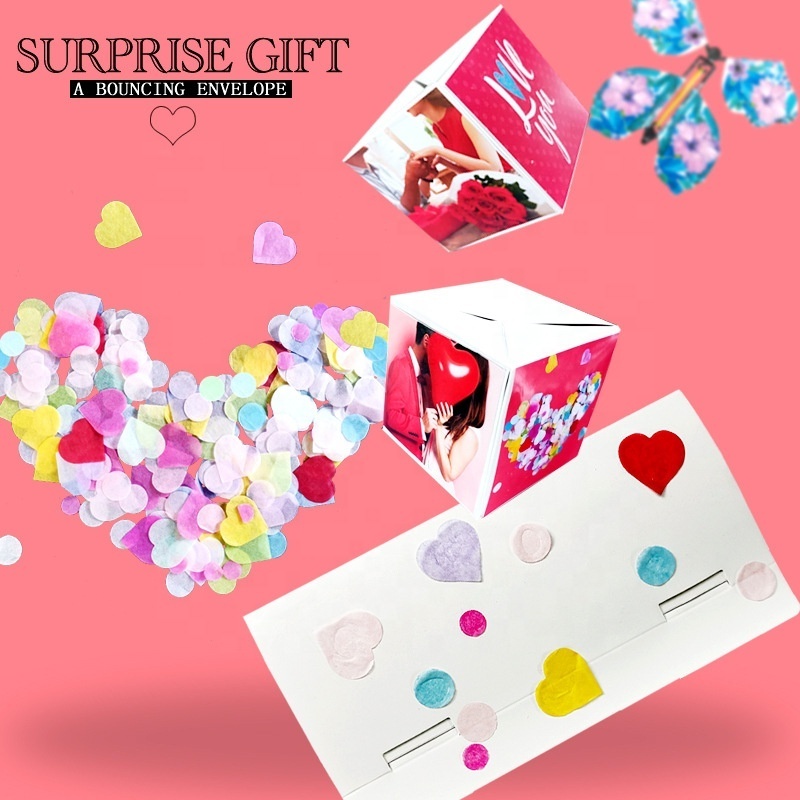 Hot selling DIY Birthday Christmas Valentine Gifts novel Creative surprise bounce envelope gift box