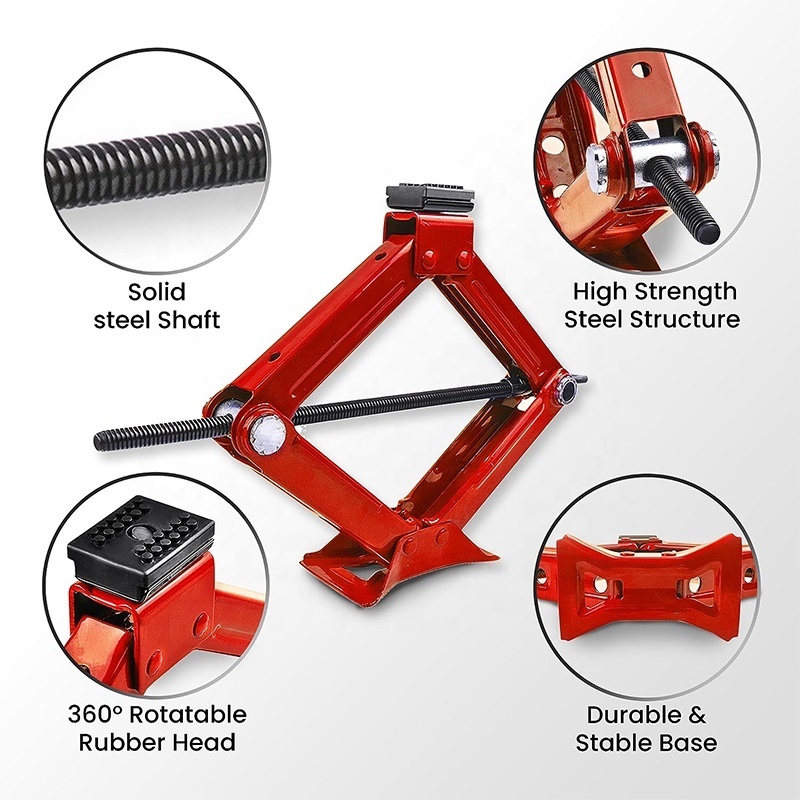 2T Portable CE standard Scissor Jack Manual Screw Stabilizer Jack