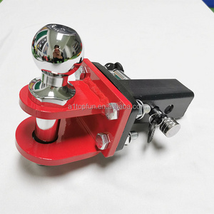 Tow Ready  Black Pintle Hook with 2" Ball Red Coated Trailer Hitch