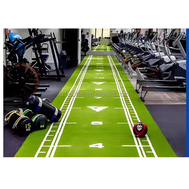 Multi-functional Grass Artificial Black/gray Grass Synthetic Turf Green Grass Carpet sled Gym Mat With Printing Logo