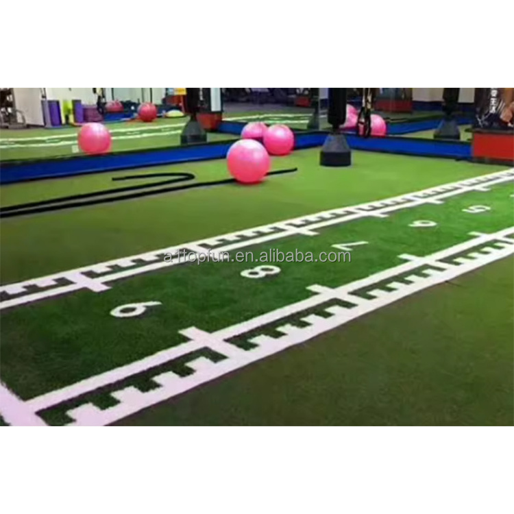 professional customized design artificial grass synthetic turf for gym sled track grass blue red