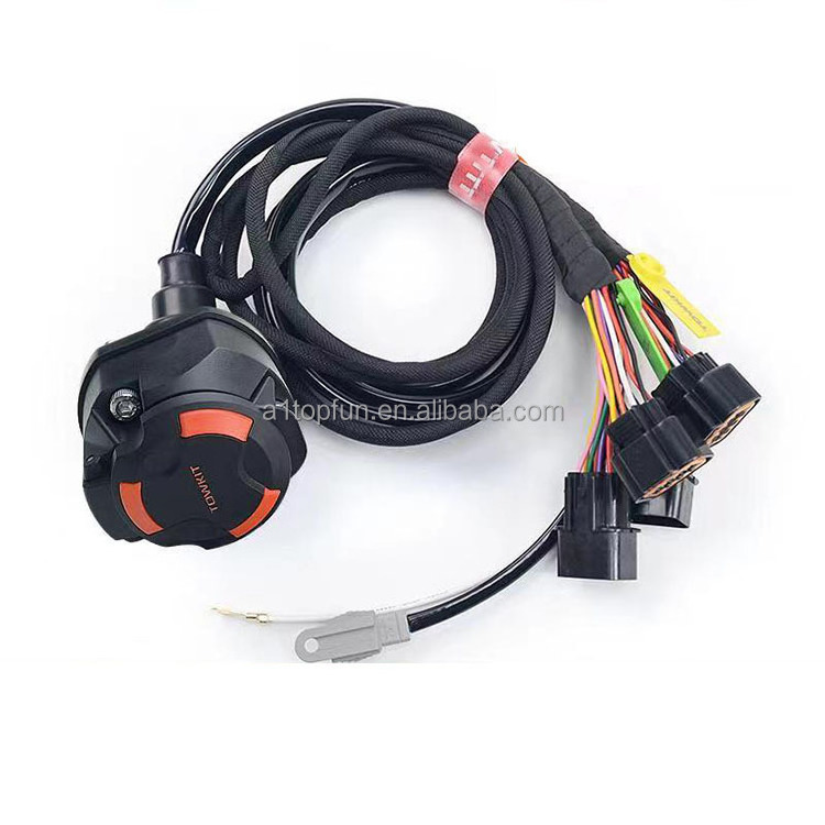 Trailer Cord Connector Cable Wiring Harness With Waterproof Junction Box Include 12v Breakaway Switch And Plug Hold