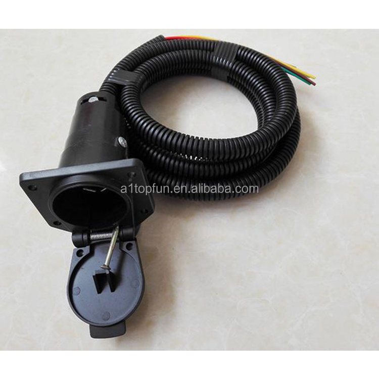 Trailer Cord Connector Cable Wiring Harness With Waterproof Junction Box Include 12v Breakaway Switch And Plug Hold