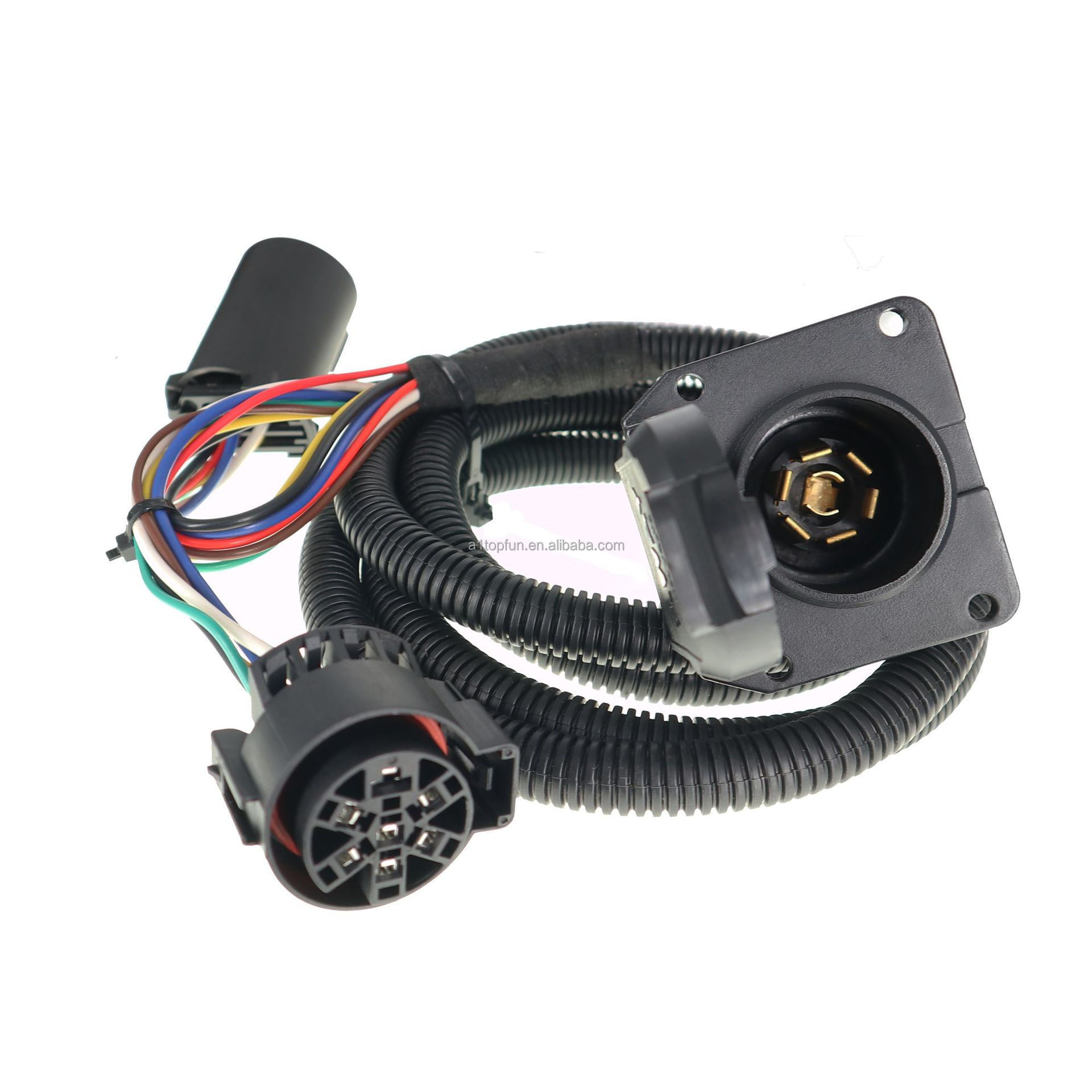 Trailer Cord Connector Cable Wiring Harness With Waterproof Junction Box Include 12v Breakaway Switch And Plug Hold