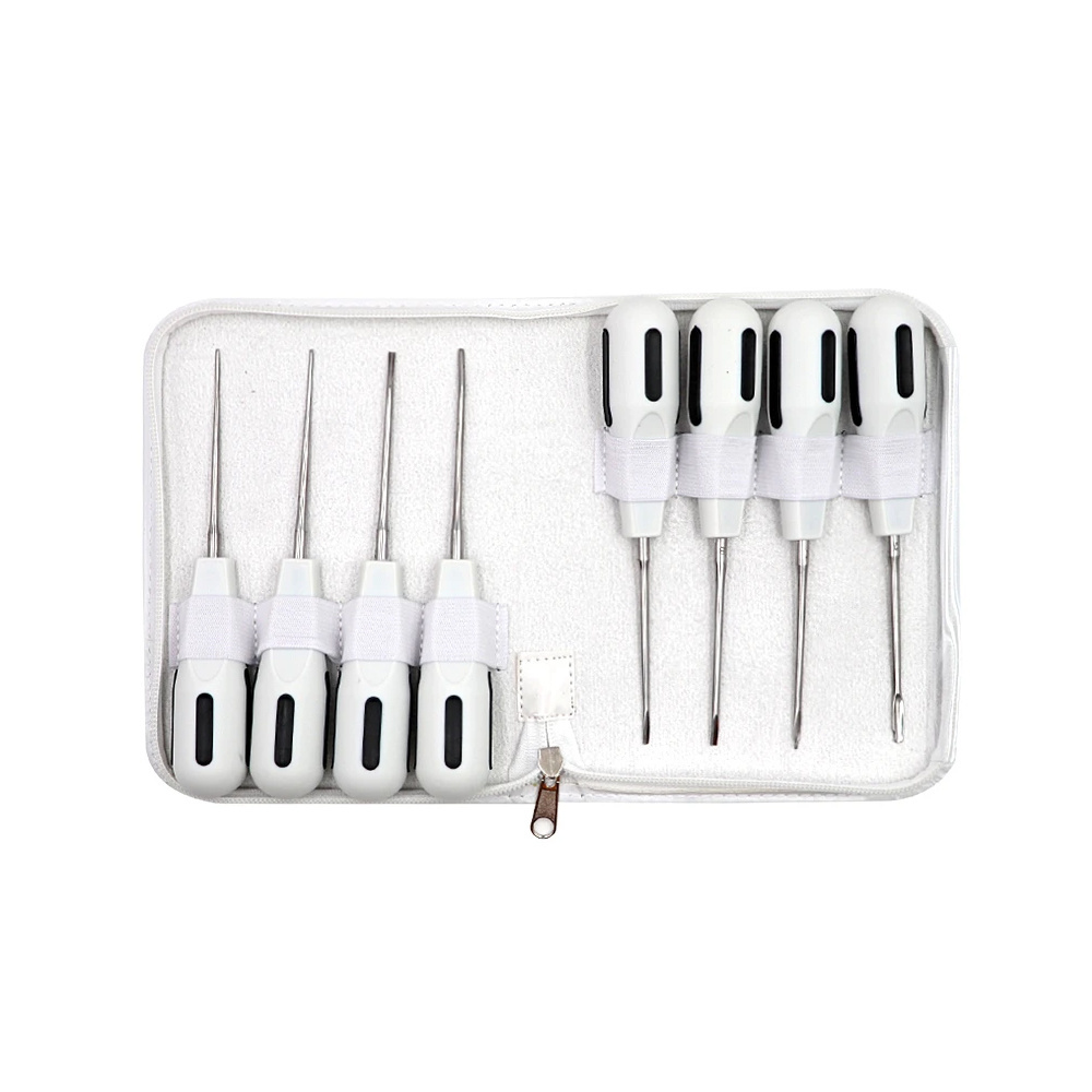 8pcs stainless Steel Custom Dental Luxating Lift Elevators Curved Root Dentist Dental Surgical Instrument With Plastic Handle