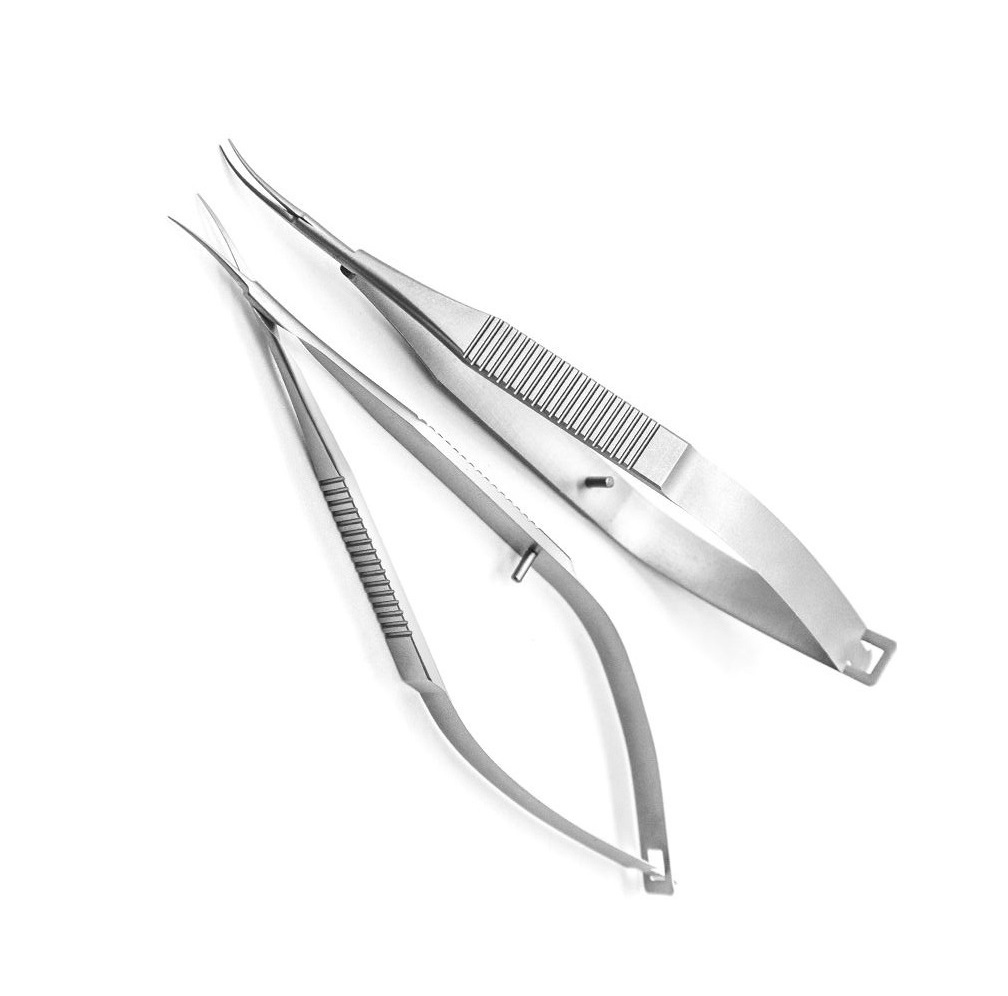 Castroviejo Micro Suture Scissor Best Quality Stainless Steel Straight Curved Surgical Instruments with Needle Holder Forceps