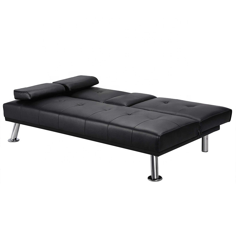 Factory Wholesale Living Room Sofa Couch Cum Bed Modern Futon Convertible Folding Sofa Bed With Cup Holder