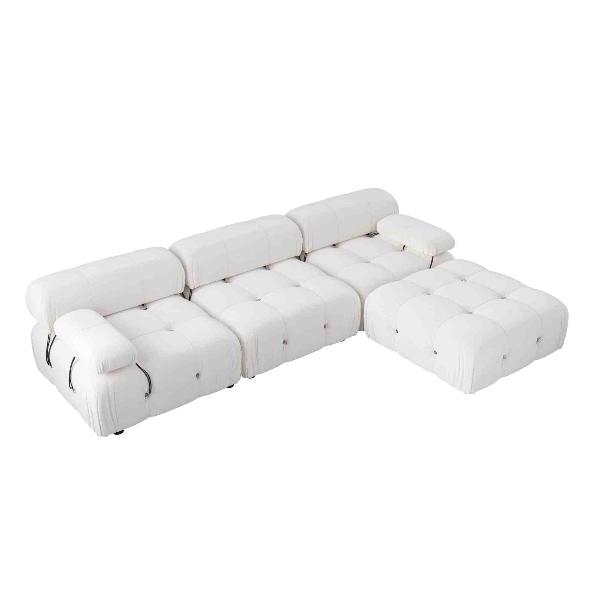 Modern Mario Bellini L Shape Modular Sectional Recliner Soft Wooden Sofa For Home Living Room