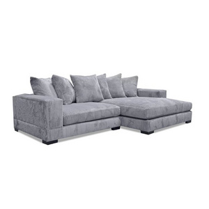 Blue 2 Seater Velvet L Shape Sectional Reversible Chaise Sofa Couch With Chaise