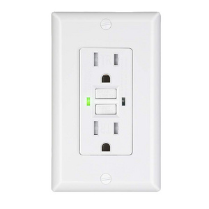 US Standard 110V 15A 60Hz Self Test TR Weather Resistant GFCI Wall Socket Outlet with LED Indicator