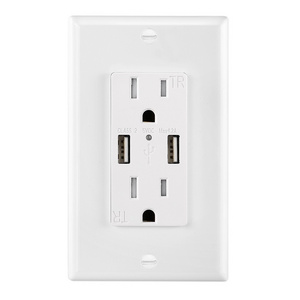 Free Sample 125V 15A Wall USB Outlet with Cover