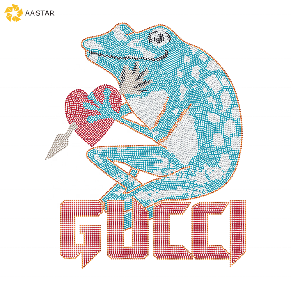 Custom frog design rhinestone transfers pattern wholesale