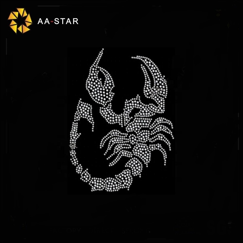 Custom scorpion rhinestone transfer design for clothing