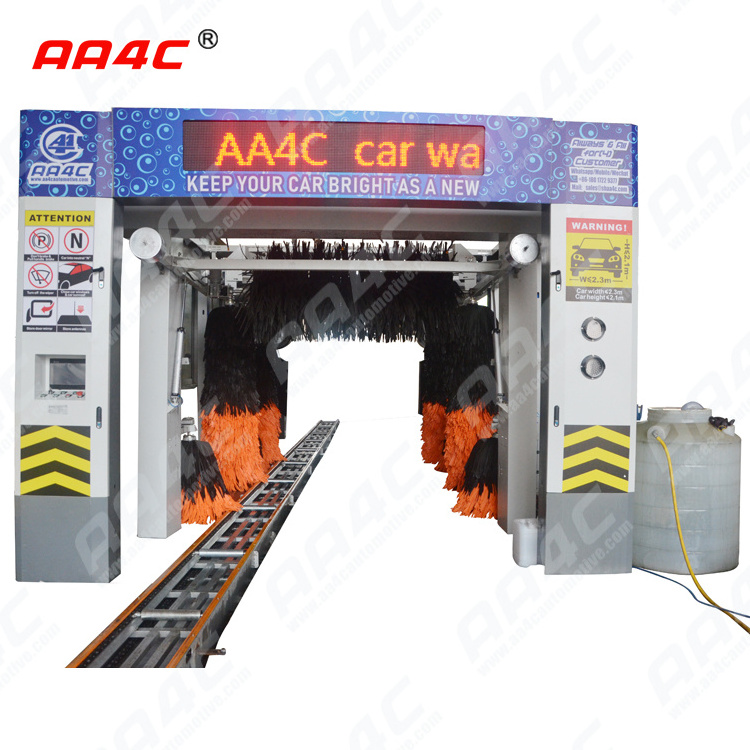 AA4C car wash machine tunnel 9 brushes tunnel car washing machine automatic  car wash machine roll-over