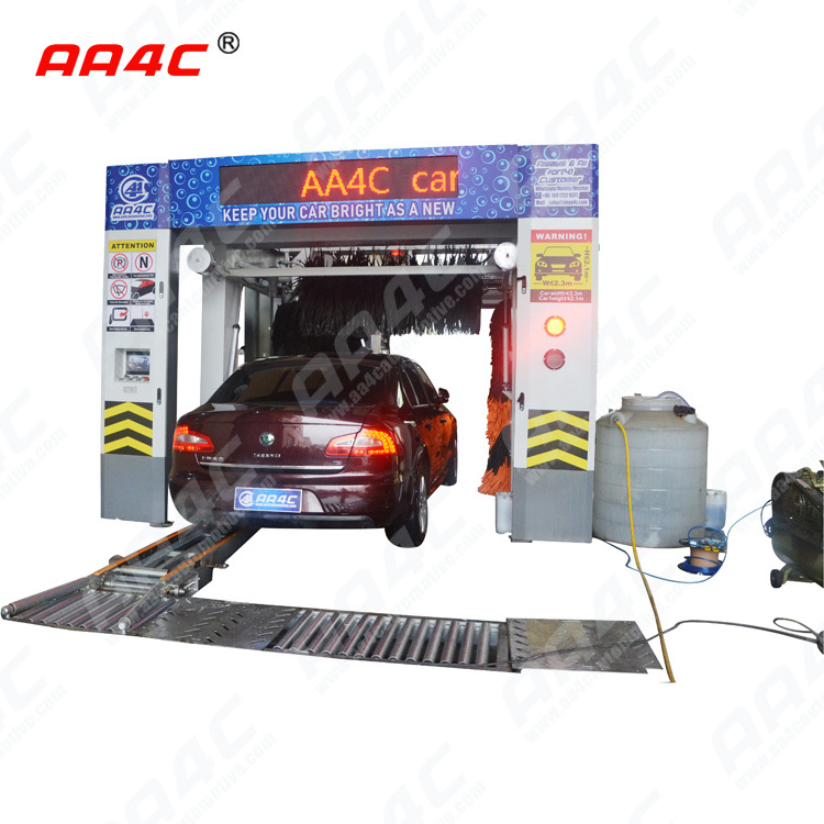 AA4C car wash machine tunnel 9 brushes tunnel car washing machine automatic  car wash machine roll-over