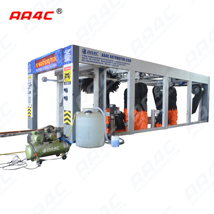 AA4C car wash machine tunnel 9 brushes tunnel car washing machine automatic  car wash machine roll-over