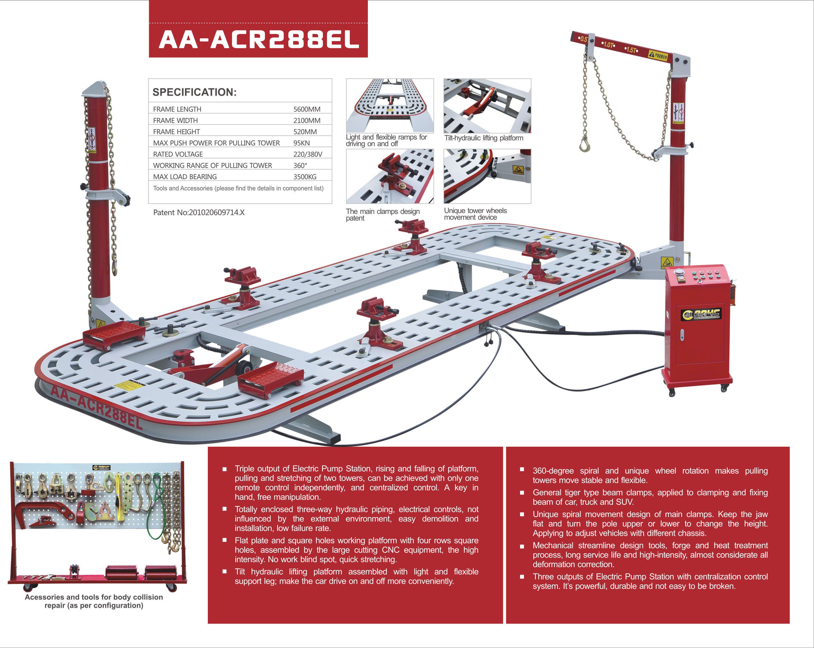 AA4C chassis straightening machine car repair bench auto repair bench car body Repair Frame Machine vehicle chassis bench