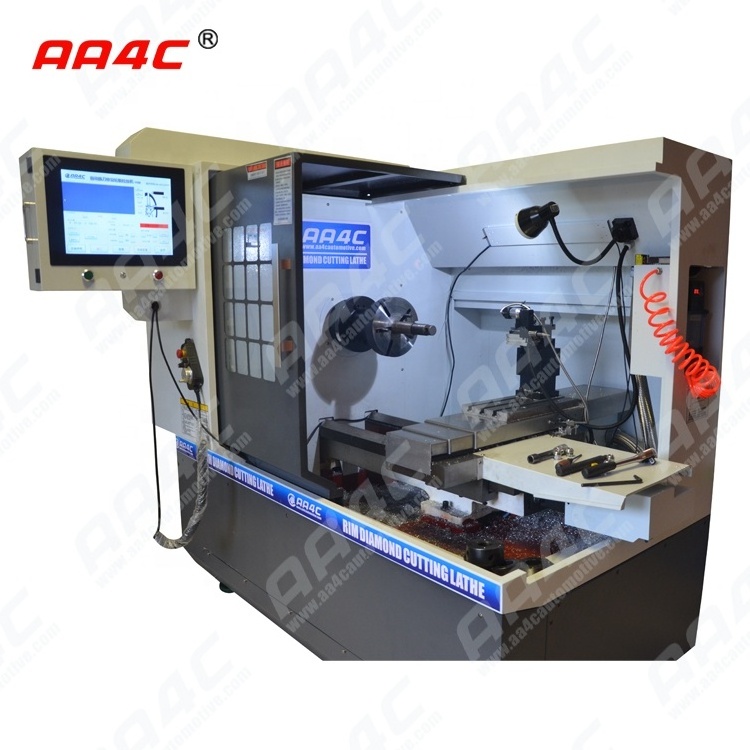 AA4C Automatic Car Alloy Wheel Rim Diamond Cutting machine Rim Refurbish CNC lathe wheel straightening repair machine AA-RDCM825