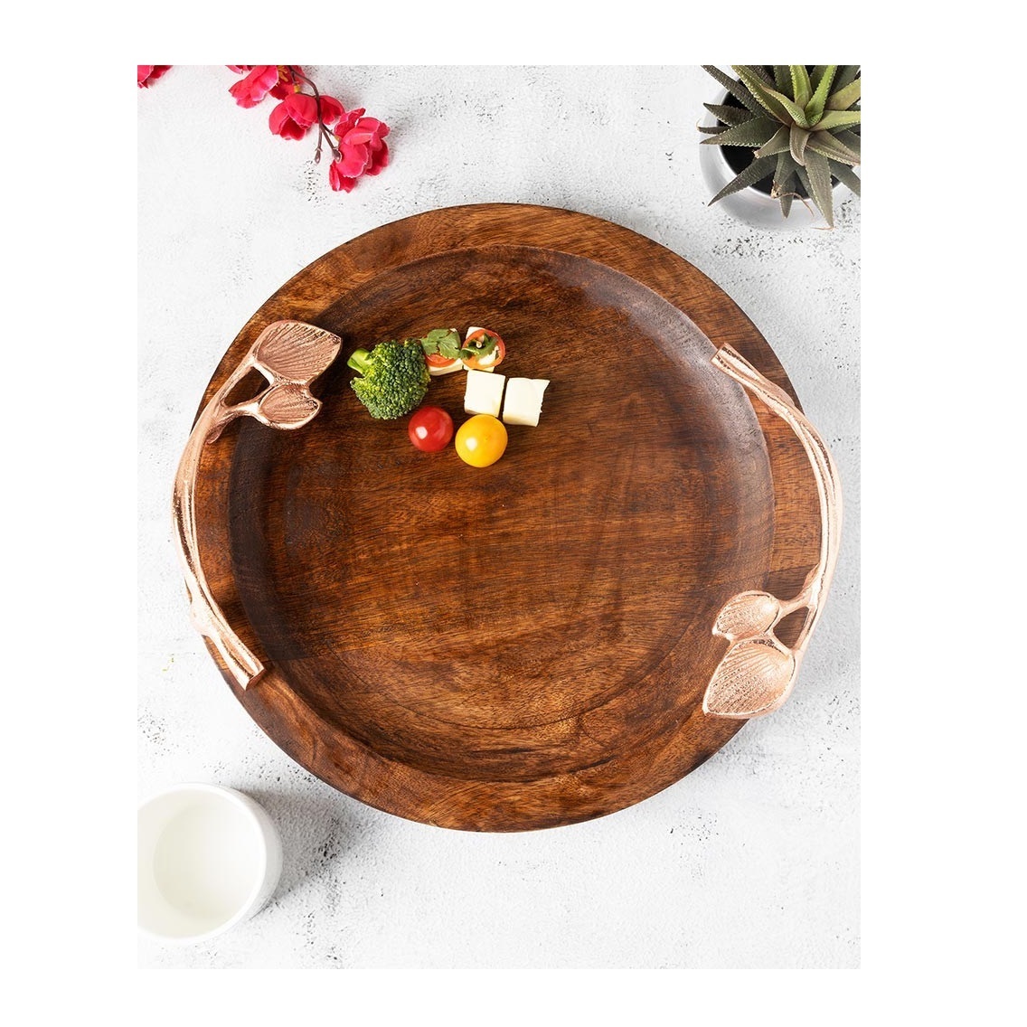 Standard design serving tray made of wood kitchen accessories dinnerware use tray for home hotels restaurants new arrival