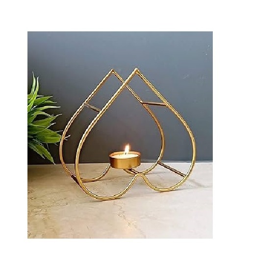 Heart-Shaped Stylish Candle Stand Metal Base Iron Rod Small Medium Large Table Home Decor Candle Jar Supplies Festive Seasonal