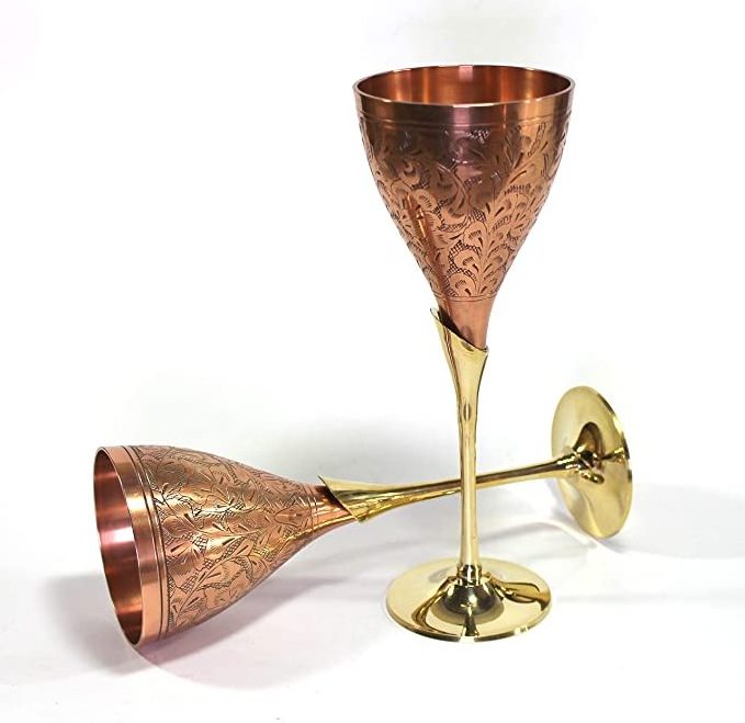 Toasting Drink Cup Party Marriage Occasion  2Pcs set Champagne Glasses Brushed Gold Wine glass at good piece