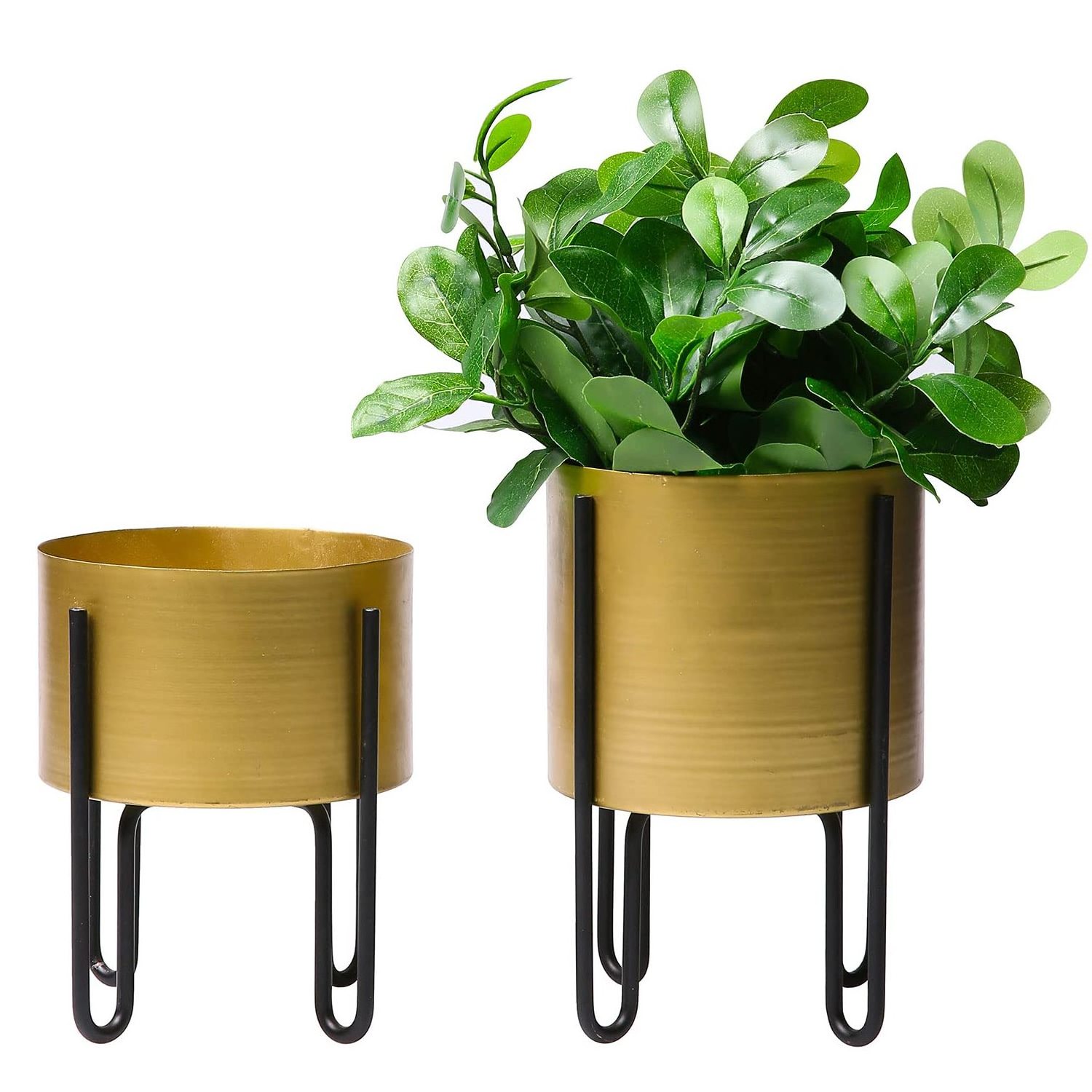 Classic Metal Planter Stand Glossy Garden Golden Finished Planter Indoor Planter for Table Top Living Room new arrival available