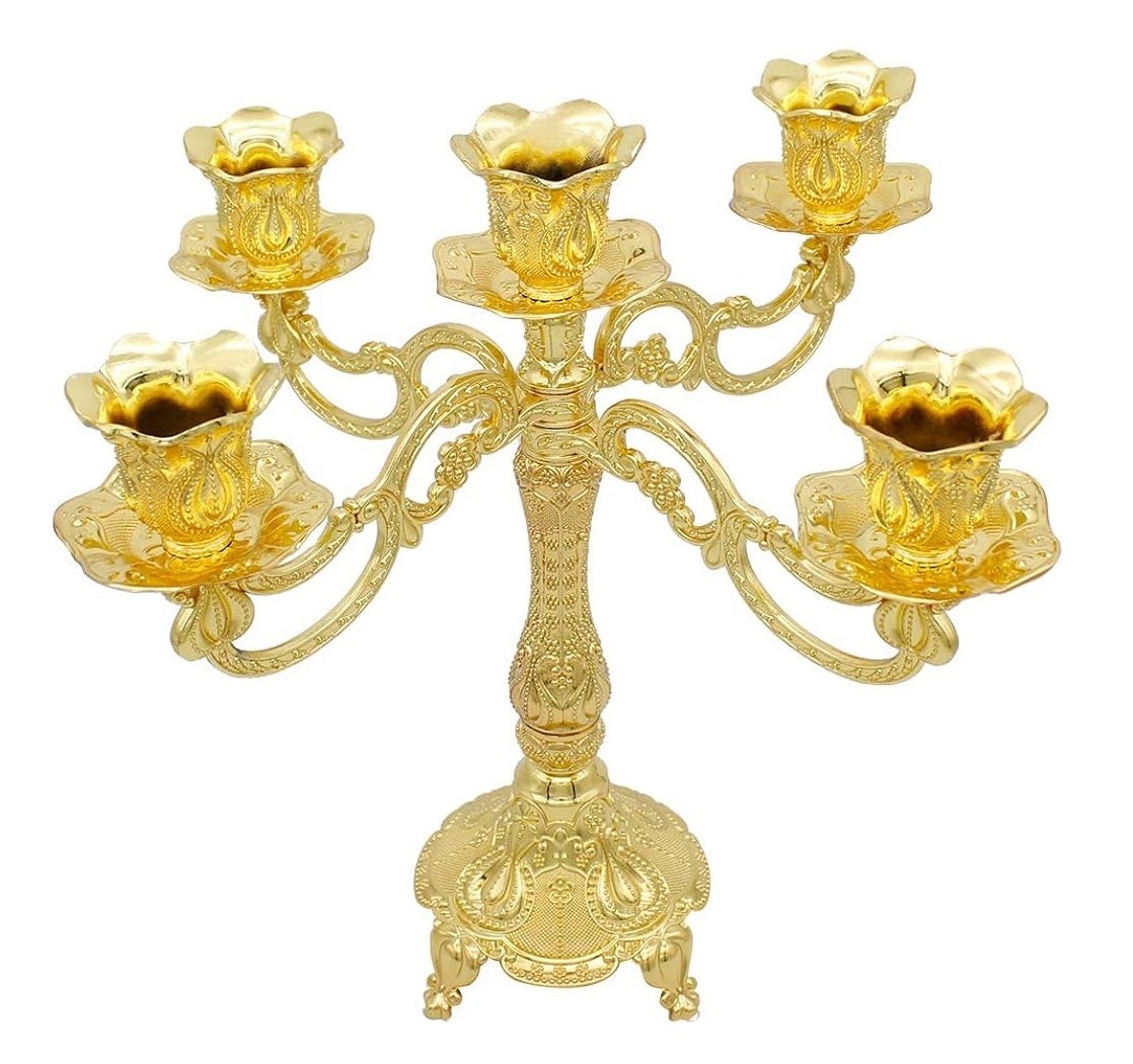 Modern Design Gold Metal Finished Candle Holder Set for Wedding Sustainable Quality Metal Candle Holder At Cheapest Price