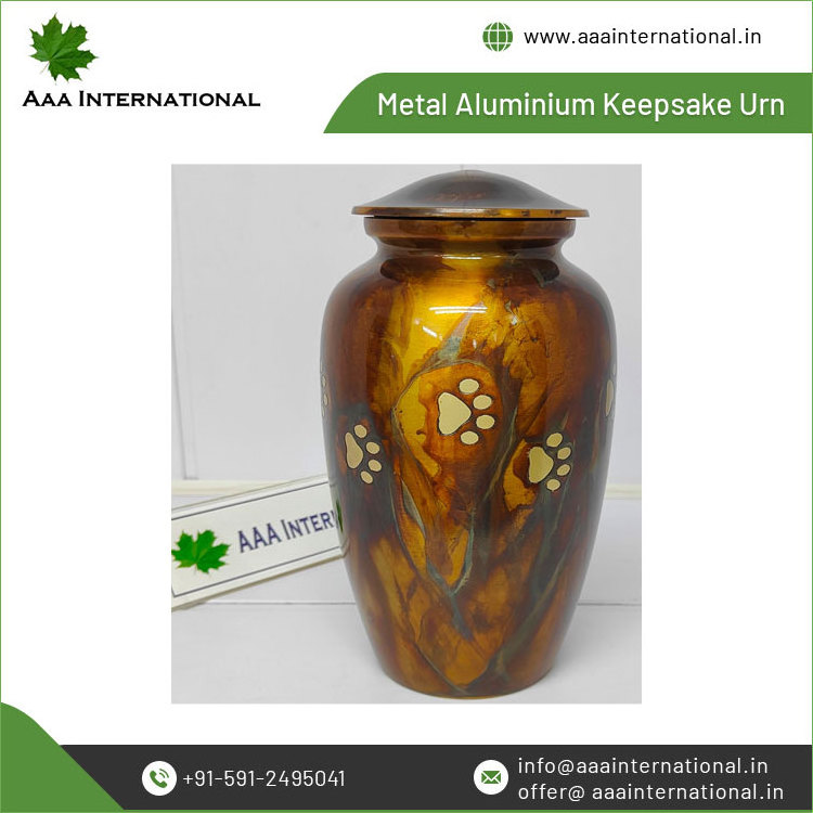 Metal Aluminium Cremation Keepsake Urn for Adult Pets Ashes Available with Custom Design and Color Made in India